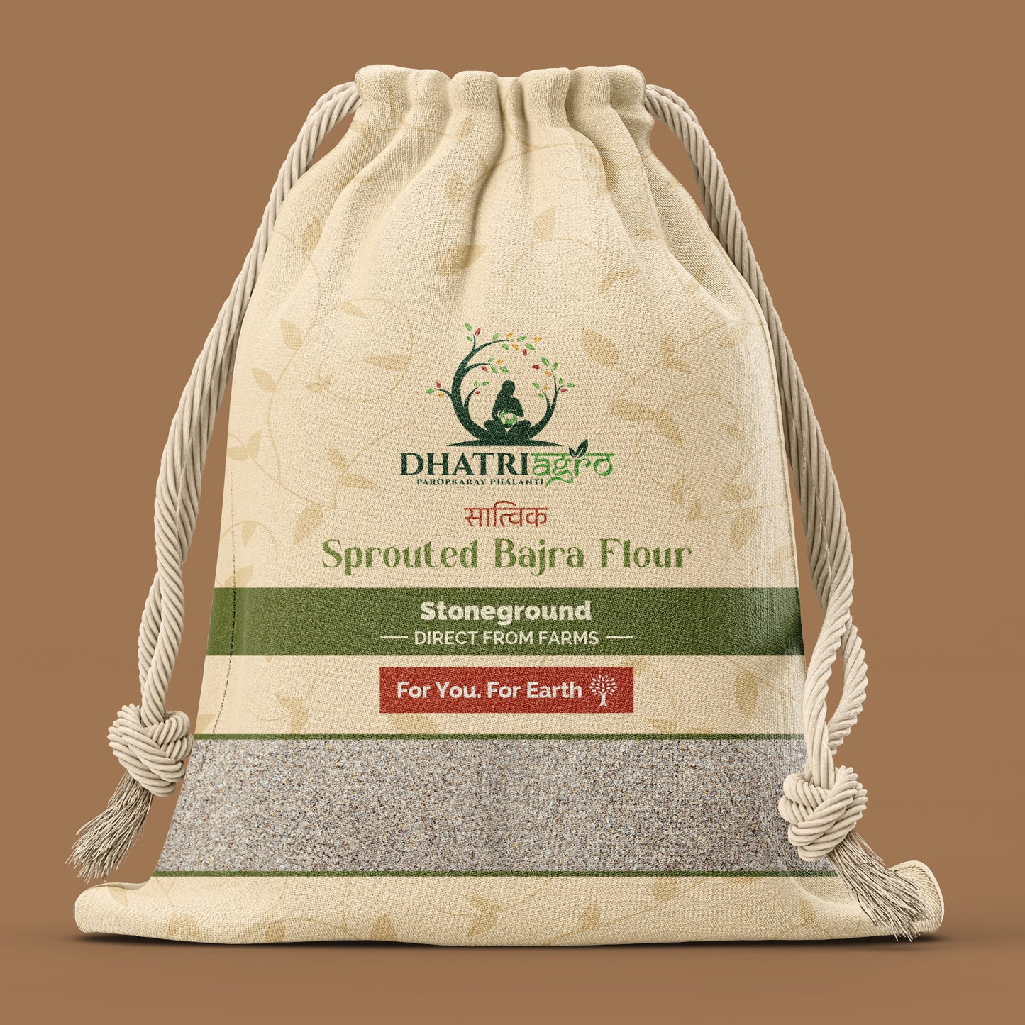 Dhatri Agro Sprouted Bajra Flour, 1 Kg | Bajra ka Atta | Gut-Friendly, High Fibre | No Blending, Chemical-Free | Eco-Friendly