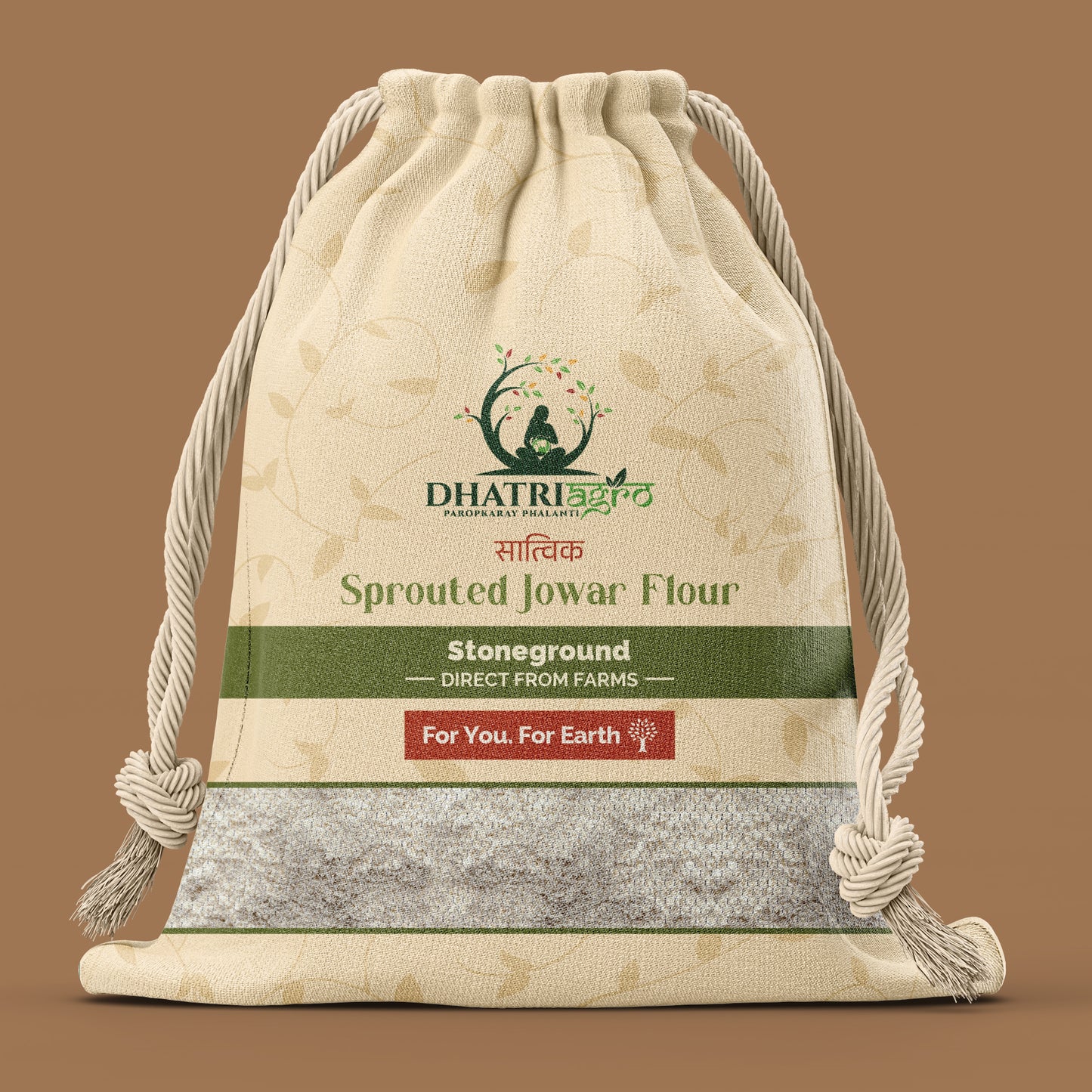 Dhatri Agro Sprouted Jowar Flour, 1 Kg | Jowar ka Atta | Low Sugar, Gluten-Free | No Preservatives, Natural | Eco-Friendly