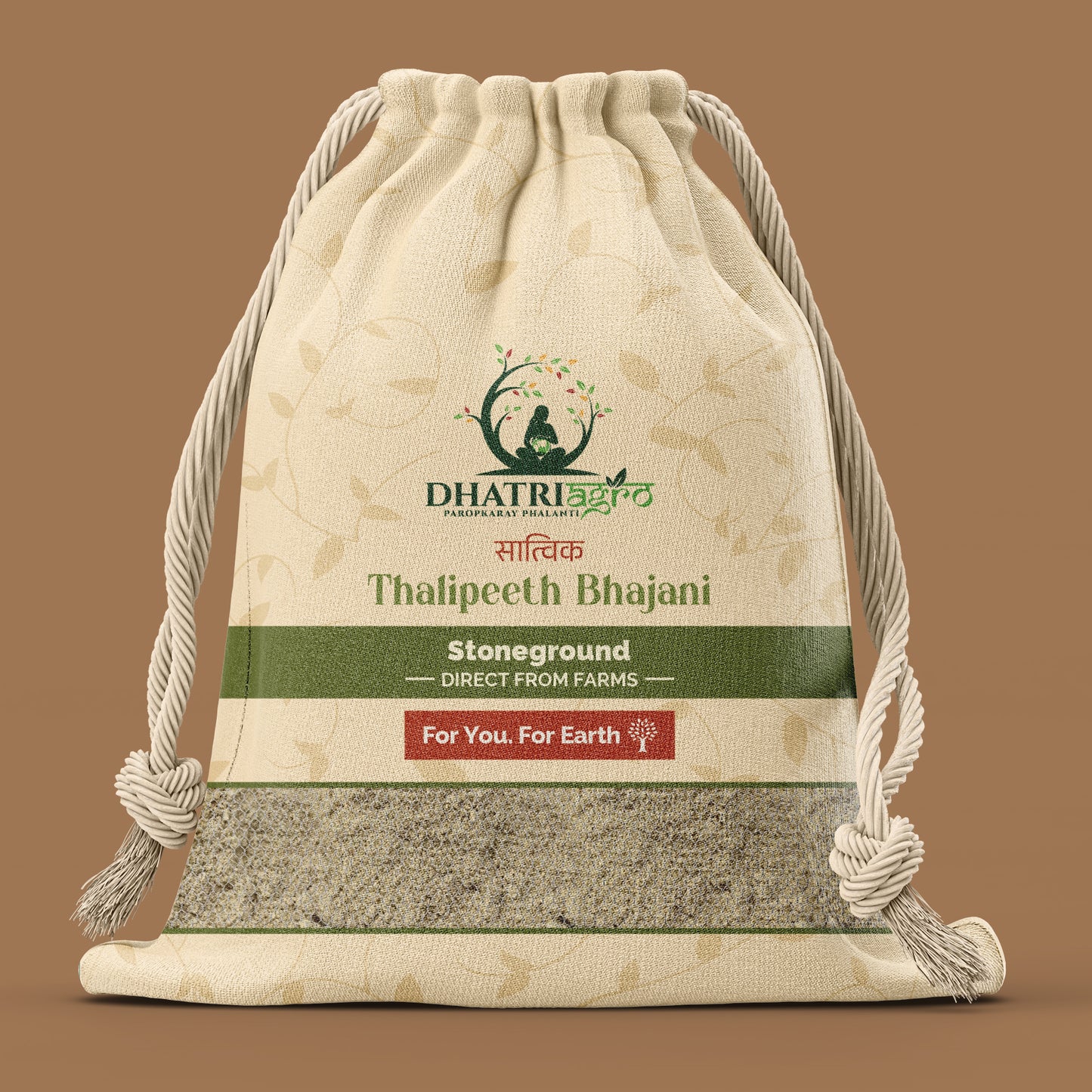 Dhatri Agro Stoneground Thalipeeth Bhajani, 1 Kg | Traditional Multigrain Maharashtrian Flour | Hand-Roasted | High Fibre | Balanced Meal | Gut-Friendly | Eco-Friendly Pack