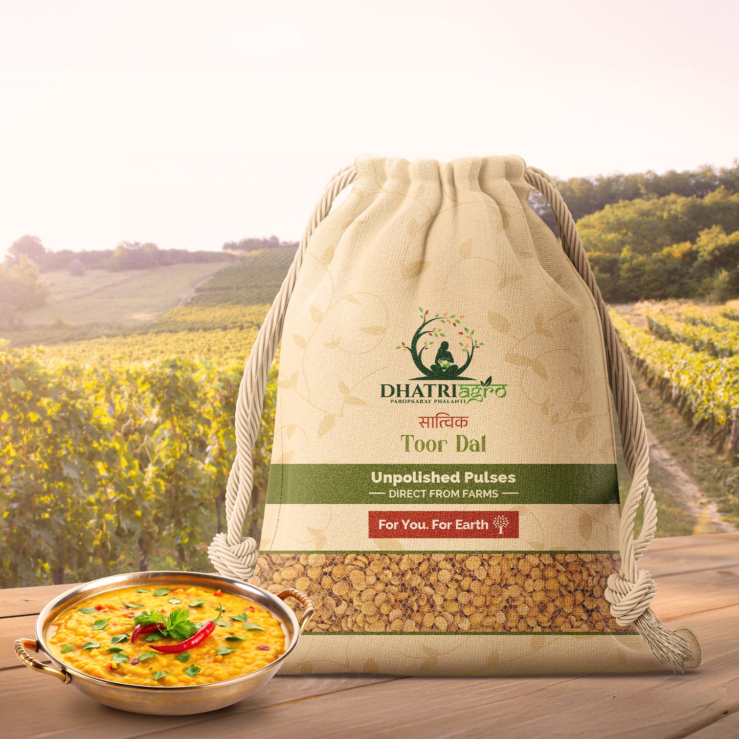 Unpolished Toor Dal, 1 Kg | Organic Pigeon Pea | Farm Fresh | Diabetic Friendly | Protein Rich | Maharashtra Pulses | Chemical Free