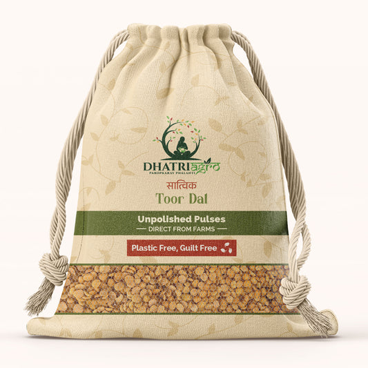 Unpolished Toor Dal, 1 Kg | Organic Pigeon Pea | Farm Fresh | Diabetic Friendly | Protein Rich | Maharashtra Pulses | Chemical Free