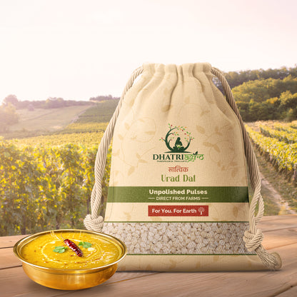 Unpolished Urad Dal, 1 Kg | Organic White Urad Split | Farm Fresh | Fibre Rich | Low GI | Latur Pulses | Chemical Free