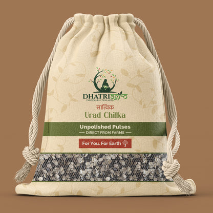 Unpolished Urad Dal Chilka, 1 Kg | Organic Black Gram Split (With Skin) | Farm Fresh | Protein Rich | Low GI | Latur Pulses | Natural