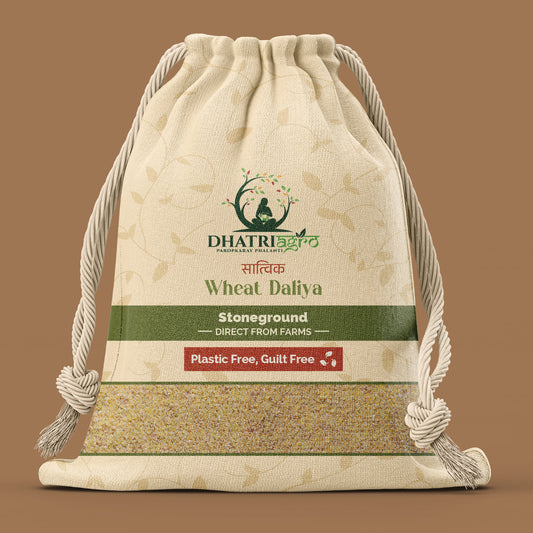Stoneground Wheat Daliya, 1 Kg | Organic Samba Rava | Farm Fresh | Low GI | Diabetic Friendly | Flavorful | Pesticide Free
