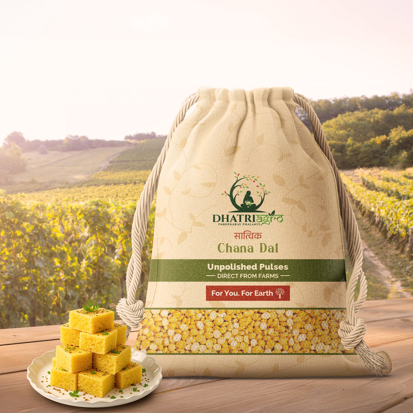 Unpolished Chana Dal, 1 Kg | Organic Split Yellow Chickpeas | Farm Fresh | Gluten Free | Protein Rich | Maharashtra Pulses | Chemical Free