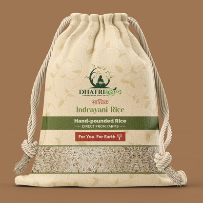 Handpounded Indrayani Rice, 1 Kg | Organic Brown Rice (HP) | Farm Fresh | High Fiber | Gluten Free | Flavourful | Chemical Free