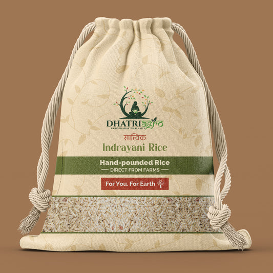 Handpounded Indrayani Rice, 1 Kg | Organic Brown Rice (HP) | Farm Fresh | High Fiber | Gluten Free | Flavourful | Chemical Free